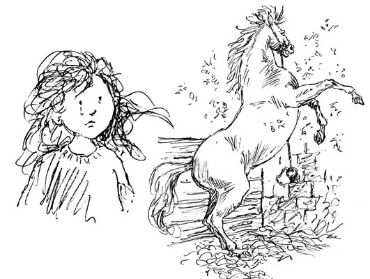 black and white children's illustration